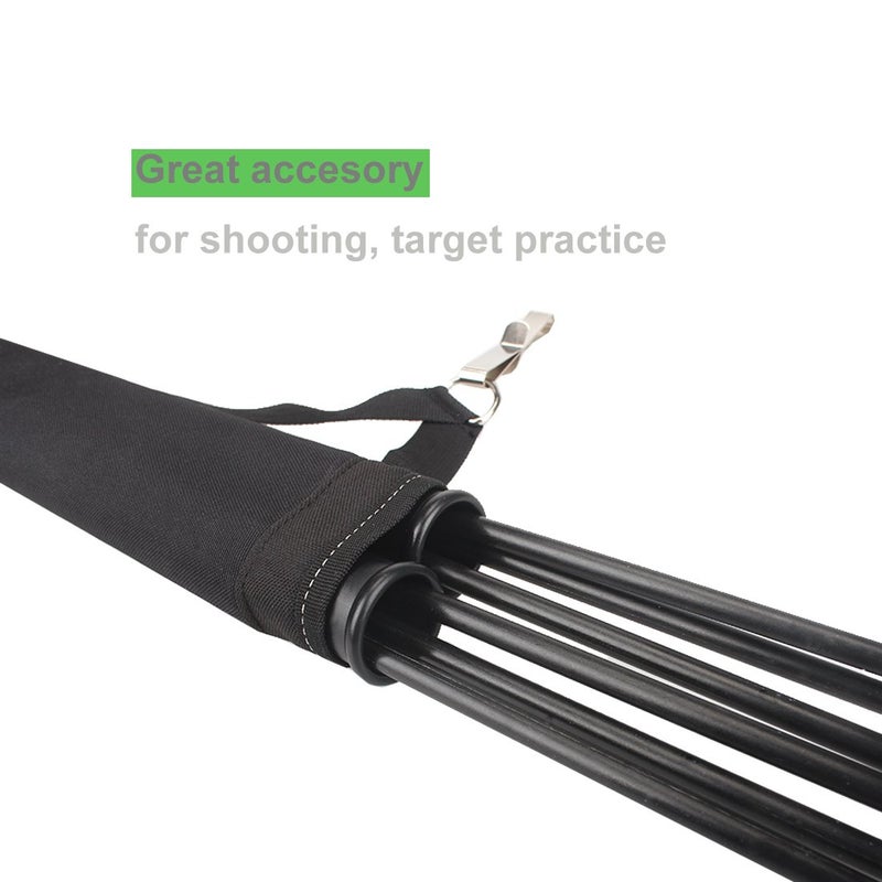 Kratarc Archery 2 Tube Hip Arrow Quiver Waist Hanged Carry Bag with Hook for Shooting (Black) - Image 5
